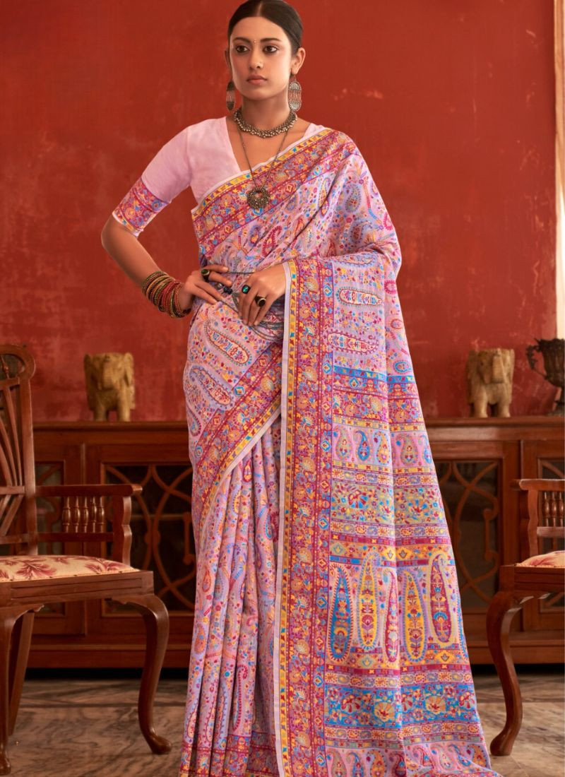 Pashmina Silk Saree in Pink