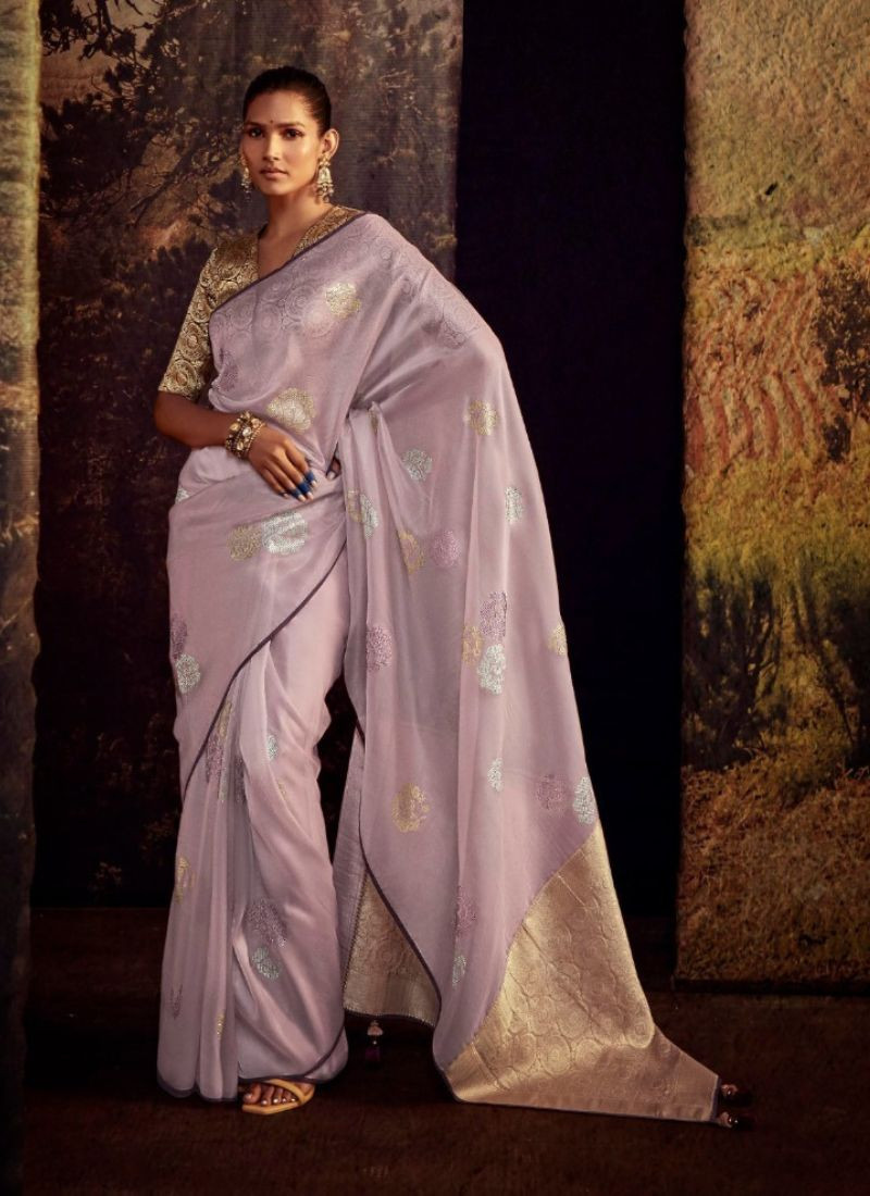 Patry Wear Saree in Lavender
