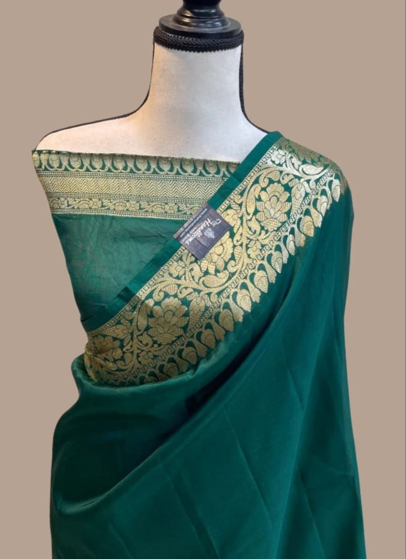 Banarasi Silk Saree in  Green