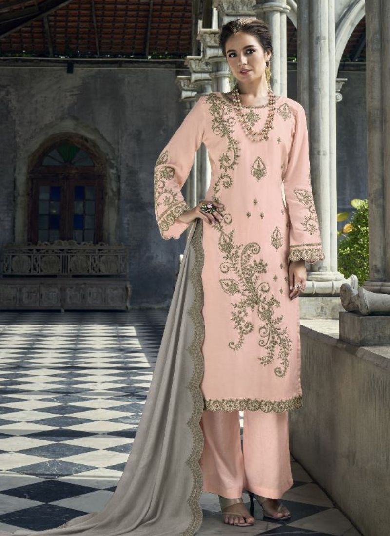 Pure Viscose Muslin Suit Set in Clay