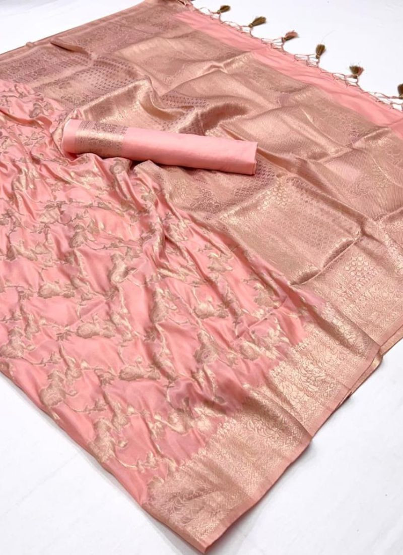 Khabutai Silk Saree in Baby Pink