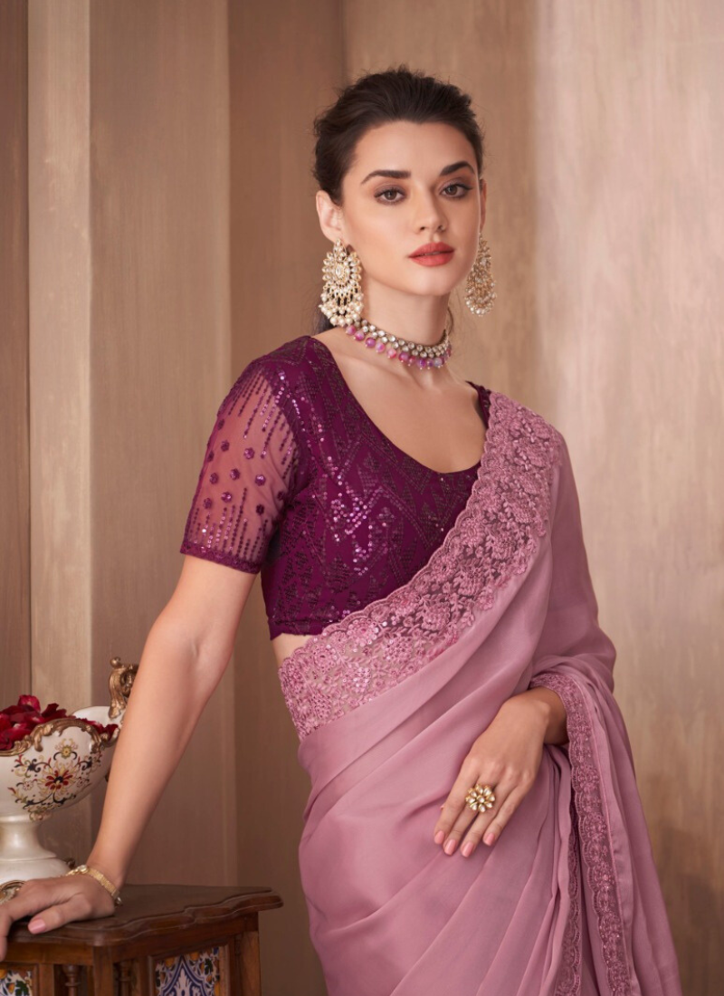 Beautiful Karishma Silk Saree In Light Purple