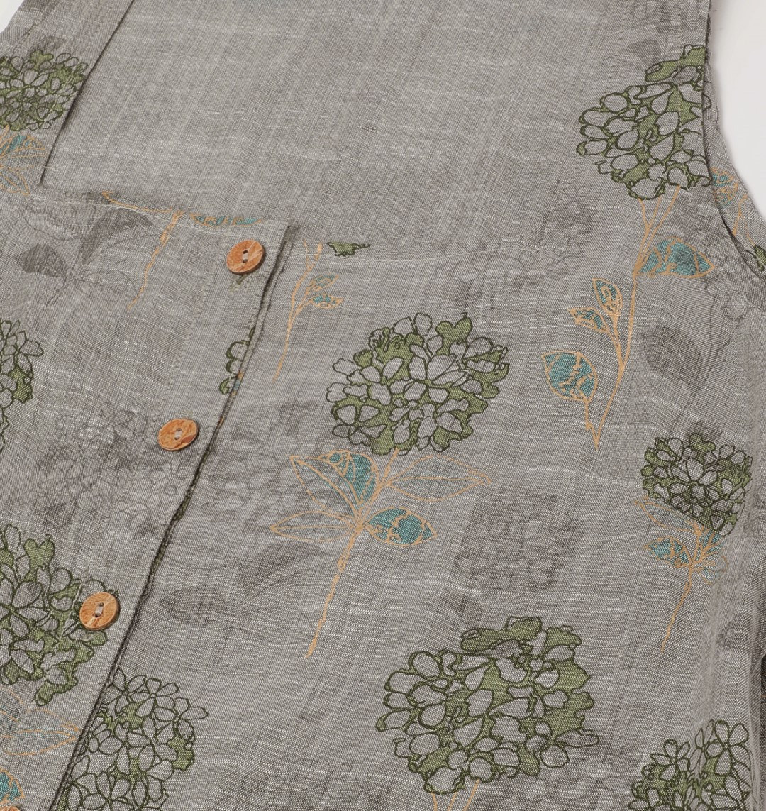Printed Cotton Kurta With Pant in Grey