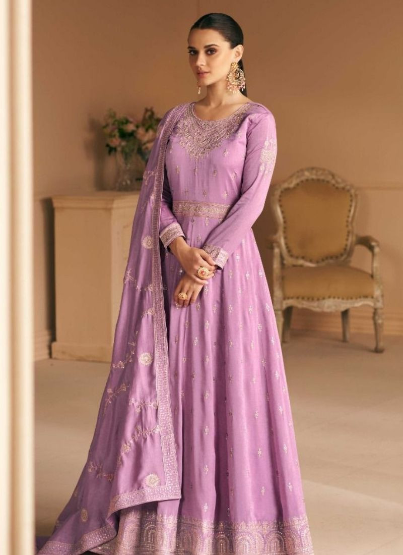 Premium Silk Kurta With Dupatta Set in Purple