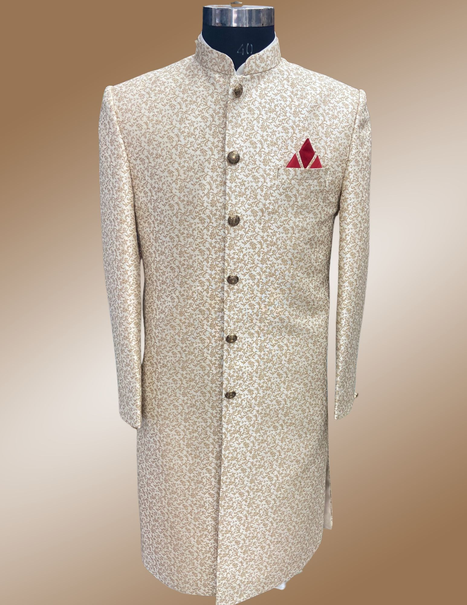 Custom Made sherwani In Off White
